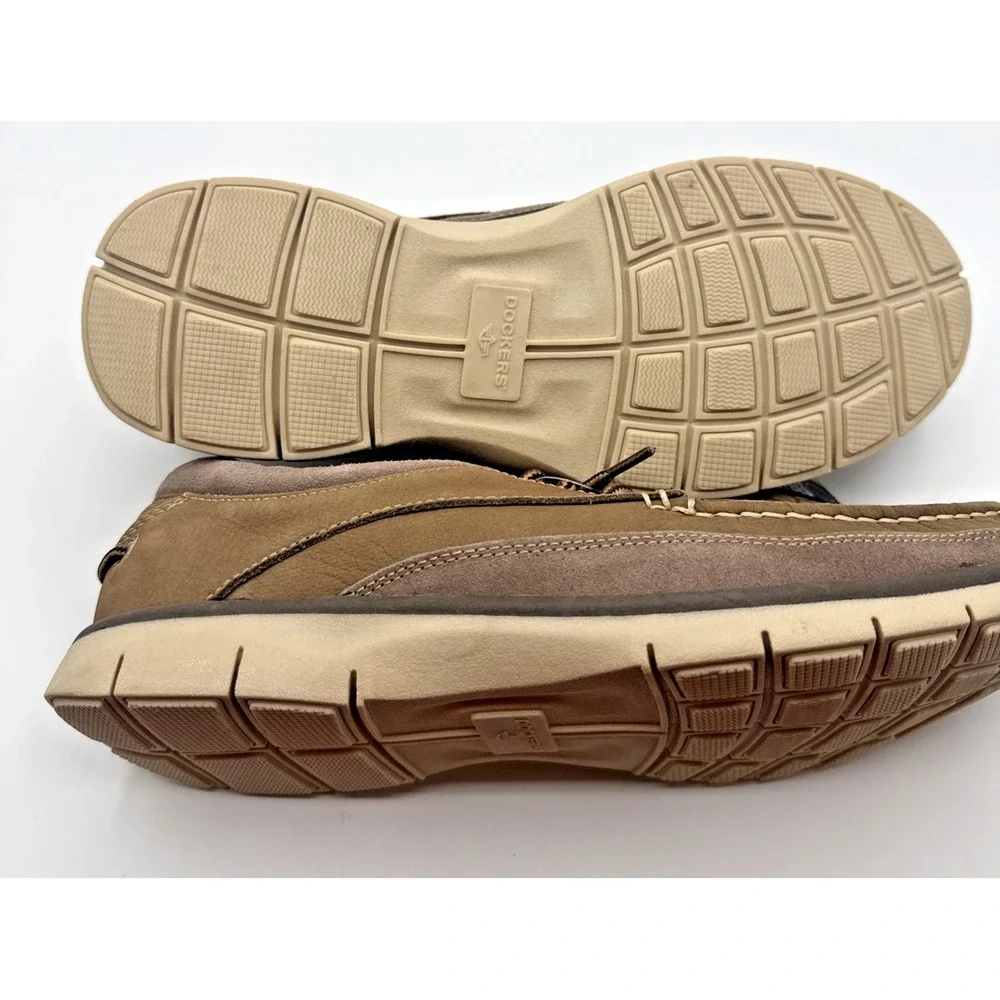 Dockers Men Brown Lace Up‎ Boat Shoes Size 9.5 Tan Laces Fusion Footbed